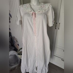 Vintage 1994 Intimate Moods Sweet Cotton Nightgown Cottagecore Sz M 10-14 EUC